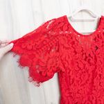 Lulus  Womens Lace Mini Dress Size M Red Sheath Floral Cocktail Romantic Feminine Photo 4