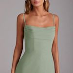 Azazie Dusty Sage A-Line Off the Shoulder Chiffon Convertible Dress Photo 1