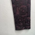 Etcetera  Jacquard Pant Floral Straight‎ Flat Front Brocade Purple Black Size 6 Photo 3