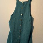 SheIn Teal Blue Midi Dress Overalls SZ M Button-Up Sleeveless Vest Cottagecore Photo 4