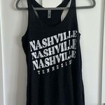 Next Level Apparel Nashville Tennessee L Slouchy Racerback Muscle Tank Charcoal Gray Vintage Wash Photo 0
