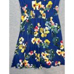 Maeve Anthropologie Evaline Dress S Blue Floral Smocked Waist Cap Sleeve Photo 2