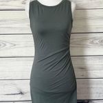 Bobi Revolve  Dark Sage Green Ruched Side Sleeveless Dress Photo 2