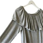 Chaser NWT  REVOLVE Heather Gray Knit Jersey Ruffle Off Shoulder Boho Dress SZ M Photo 4