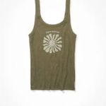 American Eagle NWT  Graphic True Tank Olive Green Graphic Tank Top size small Photo 2