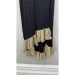 Free People  Womens Size XS Black Gold Off the Shoulder Ribbed Sweater Midi Dress Photo 2