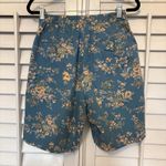 Izod Club Blue High Waisted Cotton‎ Floral Shorts Size 4 Photo 1