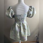 TCEC  Pastel Floral Puff Sleeve mini dress jacquard size small Photo 7