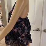Moon River Floral Velvet Spaghetti Straps Tank Photo 8