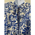 Vince Camuto Women XL Blue White Floral Halter Maxi Dress Tie Back Split Photo 6