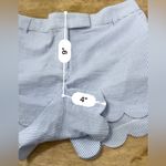 J.Crew  Women’s Blue/White Pinstripe Seersucker‎ Scalloped Short Photo 11
