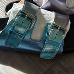 Isabel Marant  Lennyo Sunset Metallic Aqua Sandal - NEW - SIZE 39 Photo 2