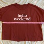 HELLO WEEKEND Cropped Sweatshirt Red Size L Photo 2
