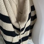 Urban Outfitters Cute and Cozy  Cream Black Striped Wrap Sweater Photo 5