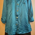 JM Collection  Green Blue Collared Button Down 8 Photo 4