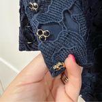 ZARA NWT INTRICATE 3D DRESS | NAVY | SMALL | BALLOON SLEEVES | DETAILED ROSETTE Photo 7
