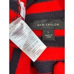 Ann Taylor  Red & Navy Striped Long Knit 1 buttton Coatigans Cardigan Coat Large Photo 11