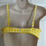 Kona Sol NWT ‎ Yellow and Whited Checkered Bikini Top Photo 1