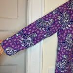 Printfresh  Tiger Queen Long Sleeve Button PJ Pajama Top Amethyst Purple Small Photo 5