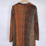 Amanda Smith Vintage Amanda Cardigan Womens XL Orange Brown Stripe Fall Open Front Side Slits Photo 6