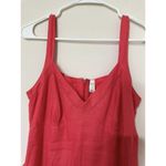 Old Navy VTG  Red Coral Linen Cotton Floral Embroidered Dress Size 6 Beachy Boho Photo 8