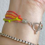 Sterling Silver  Signed Heart Charm Bracelet Photo 2