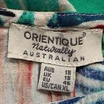 Orientque Alberobello Dress Blue Green Abstract Print Sleeveless Linen Blend Size XL Photo 6