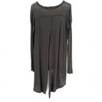 Free People WE THE  Olive Green Split Back Long Sleeve Tunic High Low Trapeze Top Photo 3