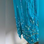 Sister Max Beaded Art Deco 20s Sequin Long Sleeve Dress, Size Large Blue Photo 5