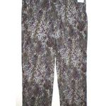 Womens Worth New York NWT $398 12 Snake Print Silk Pants Purple White Tall Gray Photo 0