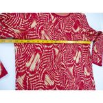 St. John  Sport Red Gold Metallic Shimmer Patterned Stretch Cocktail Knit Dress L Photo 5