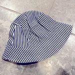 Jenni NEW  Reversible Terry Cloth Hat Navy White Stripe One Size New w/Tag Photo 1