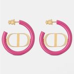 Christian Dior Dior 30 MONTAIGNE EARRINGS Gold-Finish Metal and Rani Pink Lacquer Photo 1