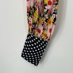 For Love And Lemons Anya Tie Front Floral Coquette Puff Sleeve Crop Top XS Black Photo 1