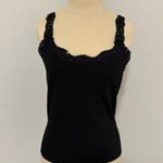 Alberto Makali  Black Lace and Beaded Trim Tank Top Photo 0