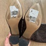 14th & Union  Brown Shiny 3.5” Block Comfort Heel Knee Boot Size 6.5 Stretch Calf Photo 7