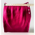 Talbots  Womens Linen Pencil Skirt Size 4 Red Irish Linen‎ Button Detail Photo 5