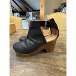 Free People Amber Orchard Clog Wood Platforms Black Leather Size 39 US 8.5-9 Photo 2