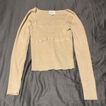 Pink Rose  Beige Ribbed Top Photo 0