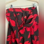 Adele Joyce Vintage Red And Black Floral Midi Pleated Skirt Petites Size 2 Photo 5