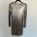 COS Metallic Pewter Silver Long Sleeve Knit Sweater Dress XS Extra Small Photo 7