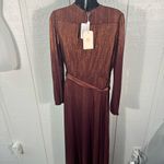 WAYF  Women’s Meryl Long-Sleeve V Neck Metallic Wrap Long Sleeve Dress SZ XS NWT Photo 11