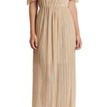 Dress the Population  Athena Pleated Maxi Dress in Gold size Large Photo 1