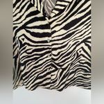 Rachel Zoe NEW Zebra print satin button up shirt medium short sleeve Photo 1