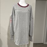 We The Free  Gray and Maroon Sweatshirt Free People Tee Tunic Top Size Medium Photo 2