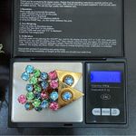 Unique Vintage  Unsigned Multicolored Stones Waterfalls Clip Statement Earrings Photo 11