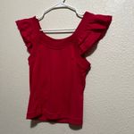 Pilcro | Anthro hot pink ruffle cropped Flutter Sleeve Sport tank top NEW XS Photo 2
