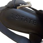 1. State Like New  Leather Teena Bow Sandals Black White Size 8 Photo 4