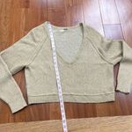 Free People  High Low V-Neck Cropped Sweater  Cream Size S Photo 8