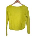 BCBGMAXAZRIA Bright Lime Cropped Crew Neck Sweater with Ribbed Knit Size XXS Photo 1